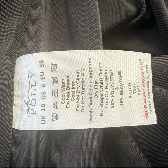 OH POLLY Black Cut Out Maxi Dress US 6 Sexy Bodycon Long Sleeve Evening Party - Picture 9 of 10